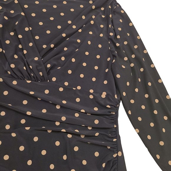 Lauren Ralph Lauren Polka Dot Faux Wrap Womens Size 16P - Picture 5 of 9